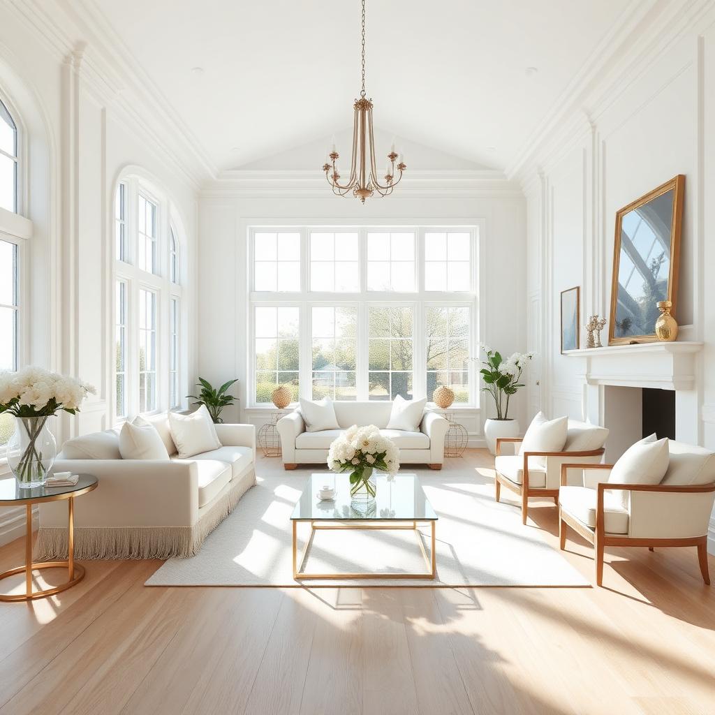 Elegant great room interior of a managed luxury home